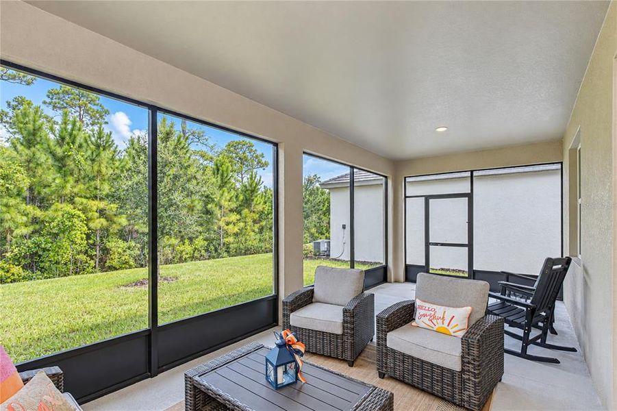 Exterior details and patio area of a home in Angeline Active Adult, Land O' Lakes (Image 22).