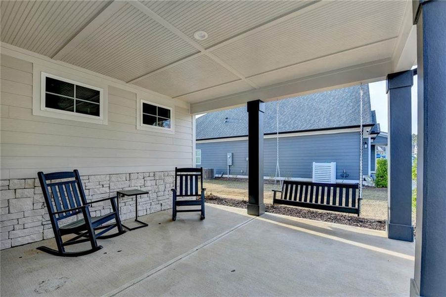 Exterior details and patio area of a home in , Greensboro (Image 4). Exterior details and patio area of a home in , Greensboro (Image 4).