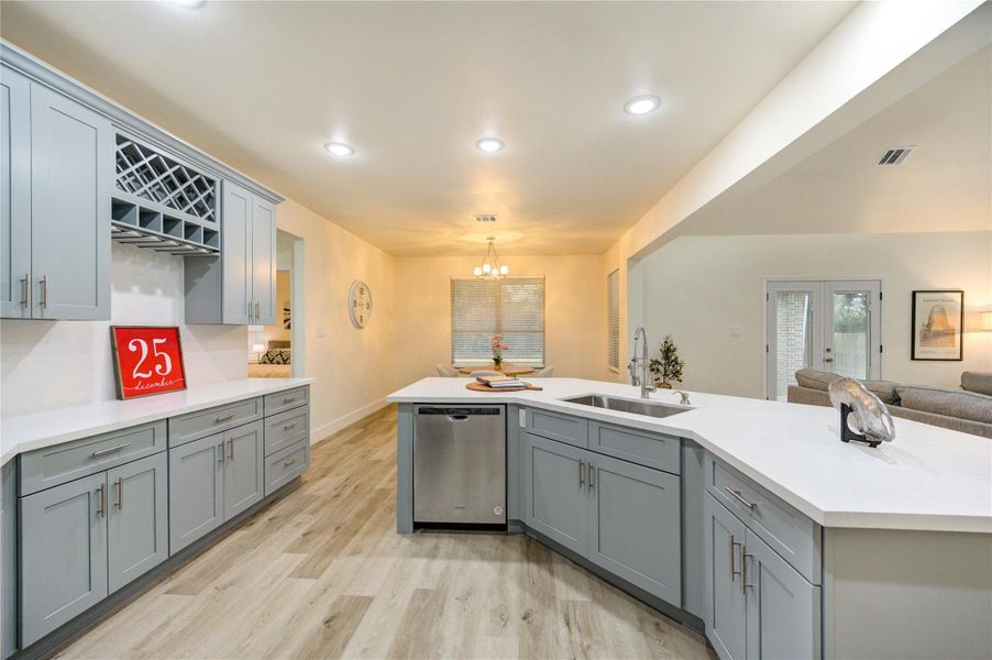 Modern kitchen with sleek cabinetry, spacious countertops, and an open layout perfect for entertaining.