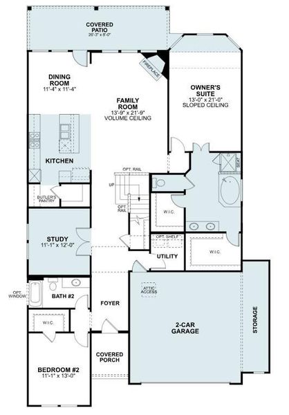 2D floor plan layout of this home in Hallimore Ranch, Rosenberg, TX (Image 5).