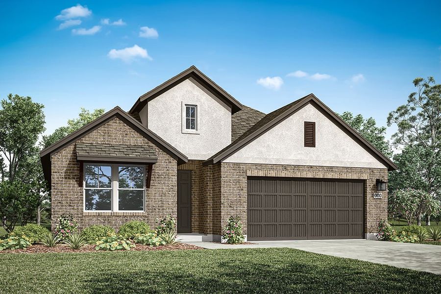 Representative exterior photo of a completed home built from the Palmetto by Tri Pointe Homes in Park Collection At Wolf Ranch, Georgetown, TX (Image 2). Representative exterior photo of a completed home built from the Palmetto by Tri Pointe Homes in Park Collection At Wolf Ranch, Georgetown, TX (Image 2).