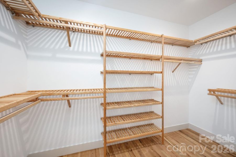 Custom Wood Shelving for Easy Garment Storage