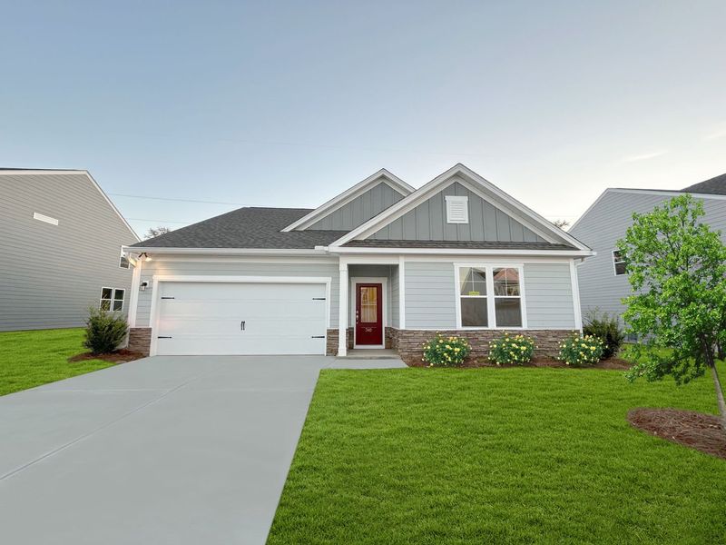Front exterior of a new home in The Beacon at Old Peachtree Single Family Homes, Lawrenceville, GA, highlighting curb appeal (Image 37).