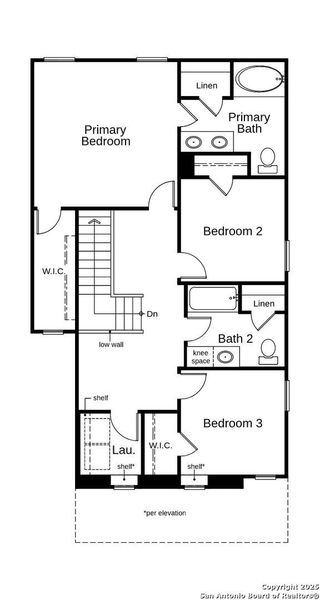 2D floor plan layout of this home in Spanish Trails Villas, San Antonio, TX (Image 5).