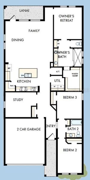 2D floor plan layout of this home in Waterset Tradition Series, Apollo Beach, FL (Image 2). 2D floor plan layout of this home in Waterset Tradition Series, Apollo Beach, FL (Image 2).