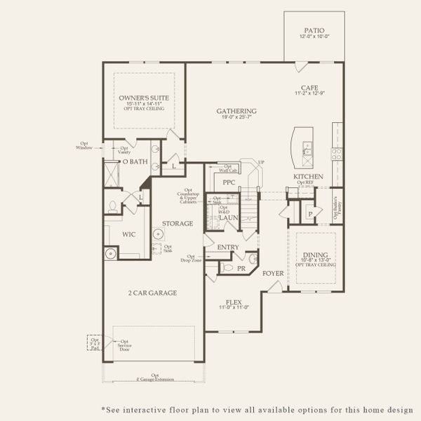 2D floor plan layout for the Vanderbilt by Pulte Homes in Fishers Wood, Columbia, SC (Image 6).