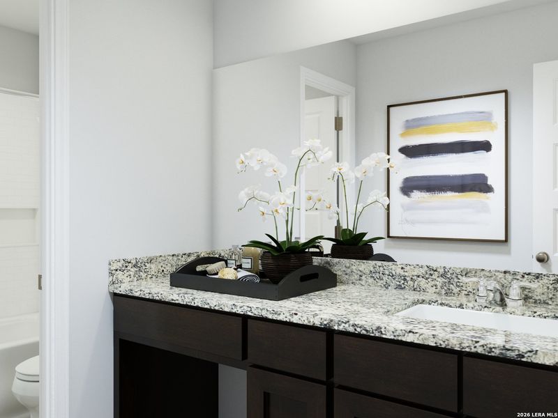 Furnished interior view inside a new home in Timber Creek, San Antonio (Image 7). Furnished interior view inside a new home in Timber Creek, San Antonio (Image 7).