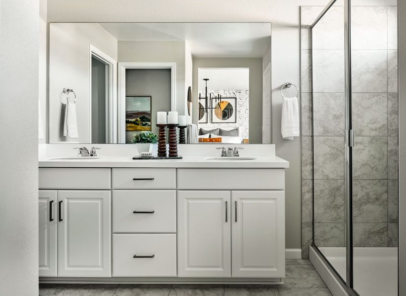 Furnished interior view inside a new home in Trailstone, Arvada (Image 7).