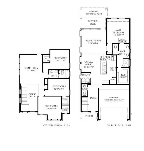 2D floor plan layout for the Adele by Chesmar Homes in Sunterra, Katy, TX (Image 4).