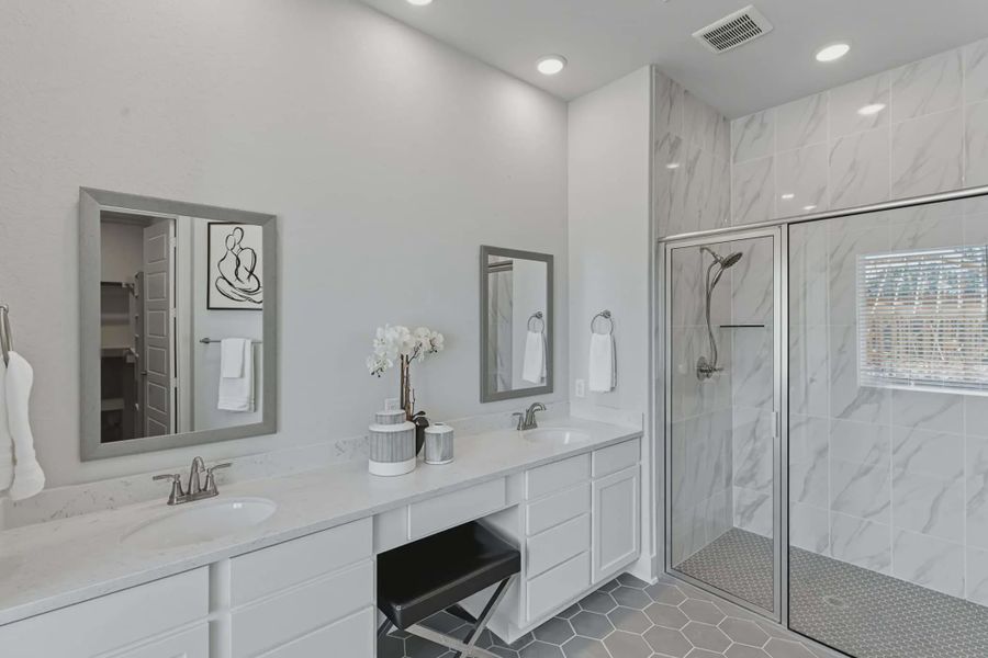 Representative furnished interior of a home built from the Hampton by Chesmar Homes in Esperanza 50's, Boerne (Image 6).