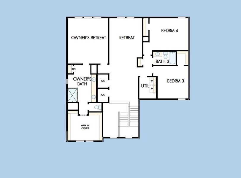 2D floor plan layout for the The Simsbury by David Weekley Homes in The Preserve at Laurelton – The Haven Collection, Green Cove Springs, FL (Image 3). 2D floor plan layout for the The Simsbury by David Weekley Homes in The Preserve at Laurelton – The Haven Collection, Green Cove Springs, FL (Image 3).