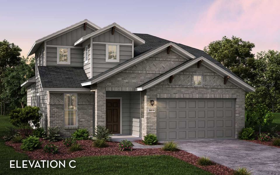 Representative exterior photo of a completed home built from the Chinook by CastleRock Communities in Hughes Landing, Dickinson, TX (Image 5).