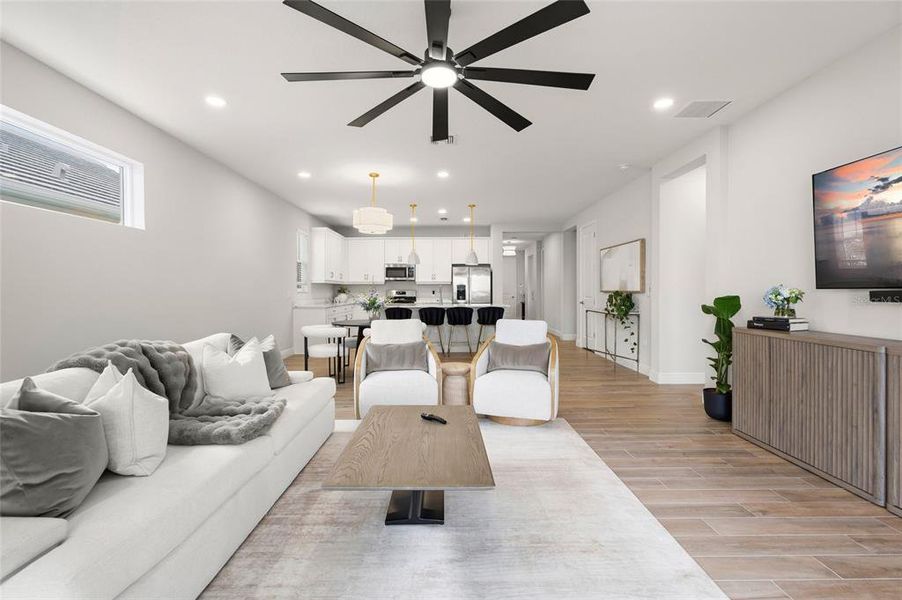 Furnished interior view inside a new home in LakeHouse Cove at Waterside, Sarasota (Image 26). Furnished interior view inside a new home in LakeHouse Cove at Waterside, Sarasota (Image 26).