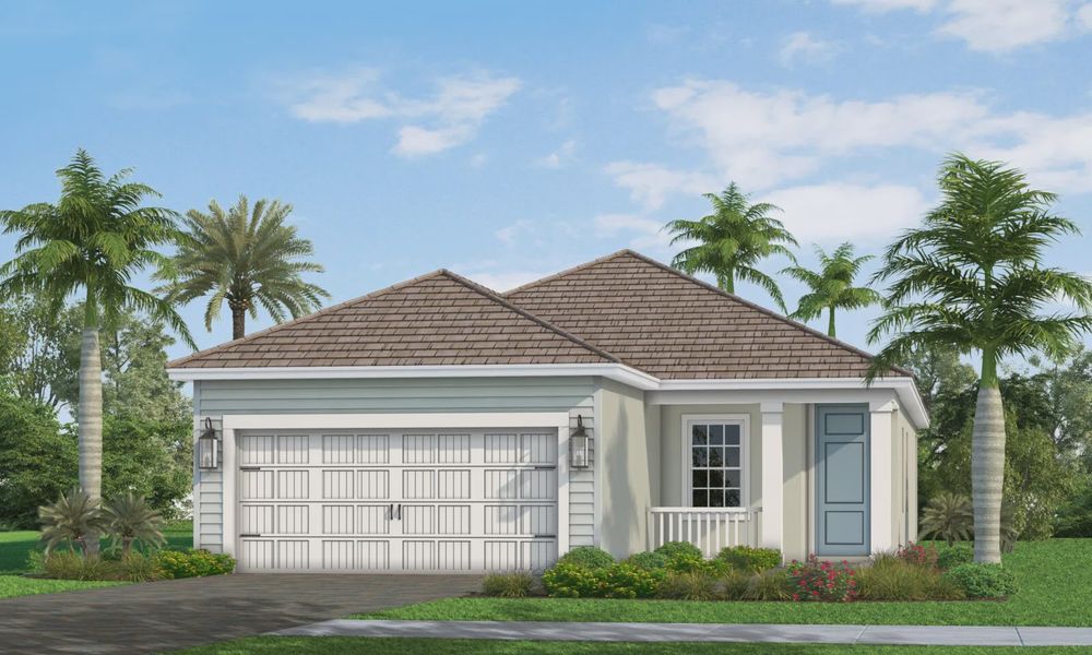 Representative exterior photo of a completed home built from the Imagination 2 by Neal Communities in SkySail, Naples, FL (Image 2).