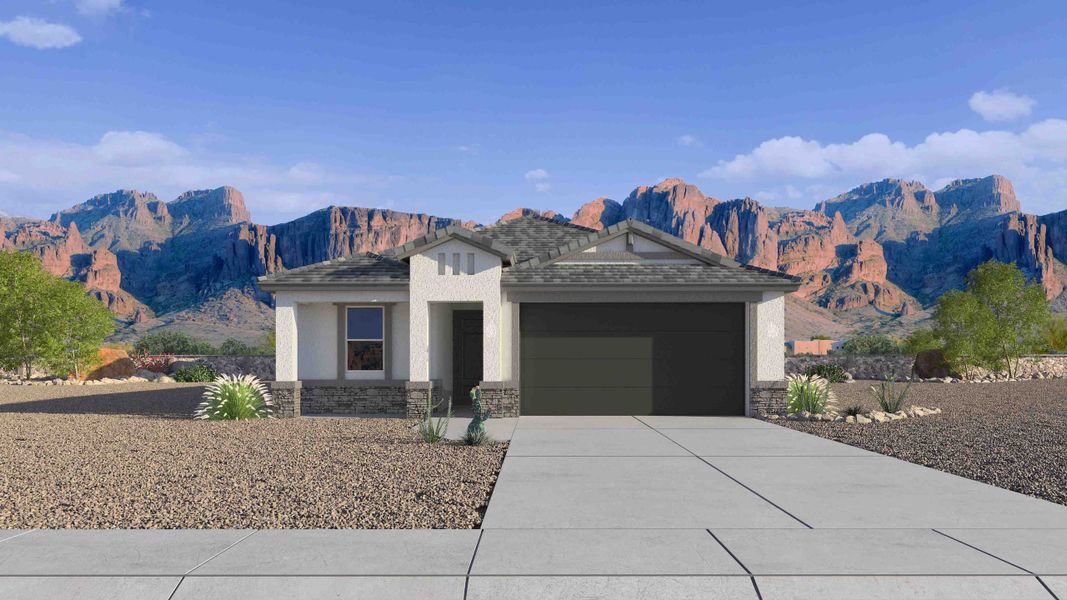 Representative exterior photo of a completed home built from the Pelican by D.R. Horton in Upper Canyon, Phoenix, AZ (Image 23). Representative exterior photo of a completed home built from the Pelican by D.R. Horton in Upper Canyon, Phoenix, AZ (Image 23).