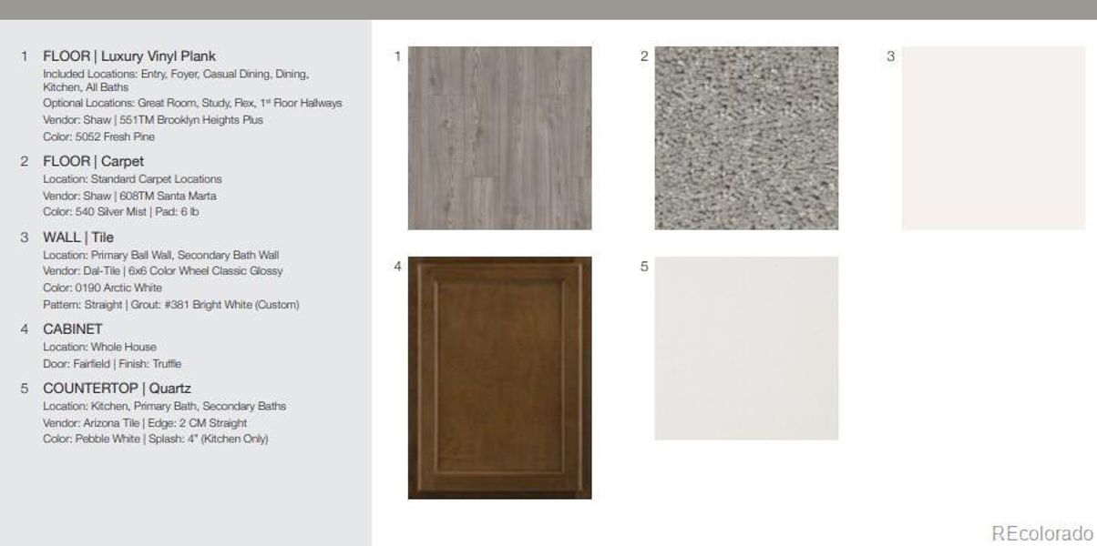 Design Selections. Home is currently under construction, selections subject to change.