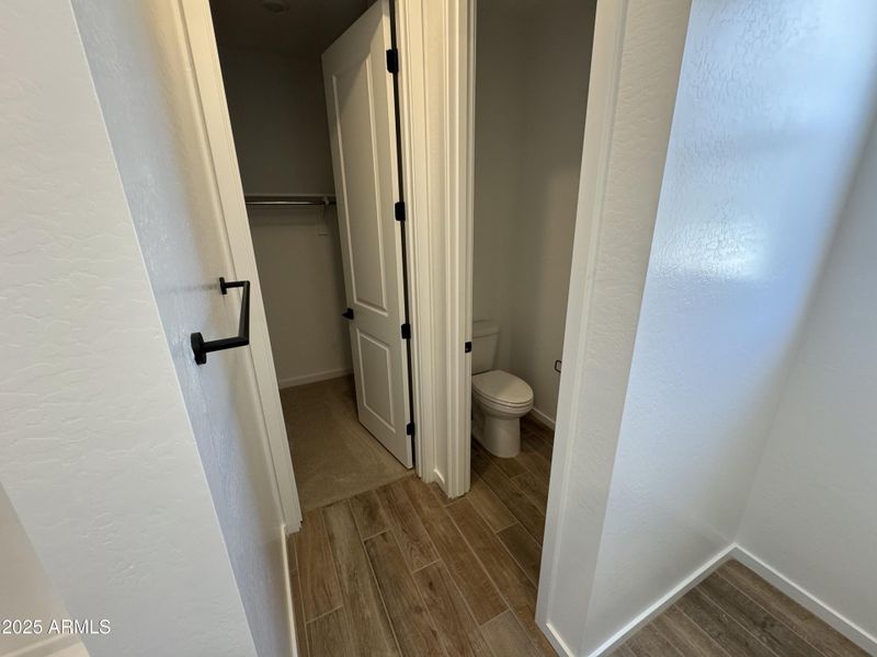 Toilet room and closet in master