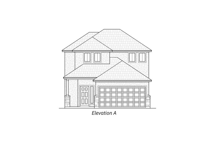 Representative exterior photo of a completed home built from the Carter by Chesmar Homes in Stillwater Ranch, San Antonio, TX (Image 4). Representative exterior photo of a completed home built from the Carter by Chesmar Homes in Stillwater Ranch, San Antonio, TX (Image 4).