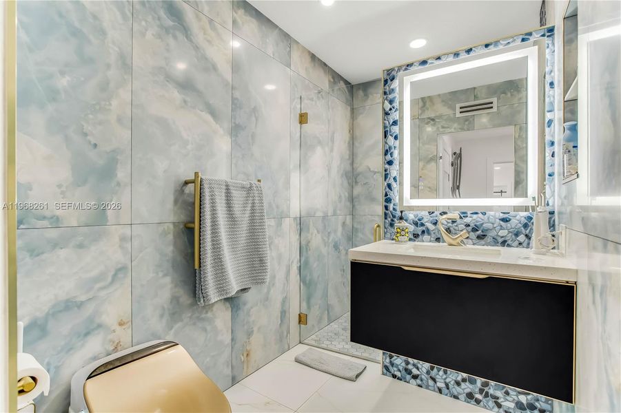 Furnished interior view inside a new home in , Surfside (Image 13).