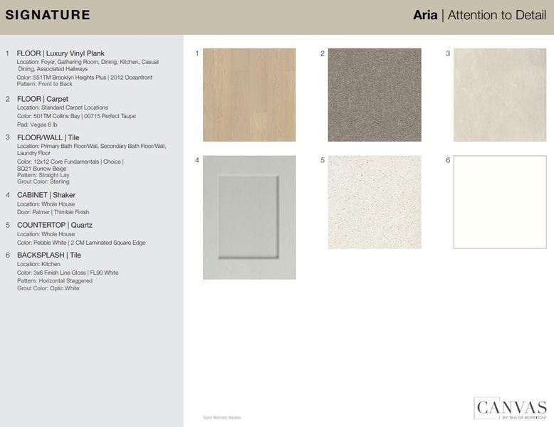 Design Selections. Home is under construction, selections subject to change.