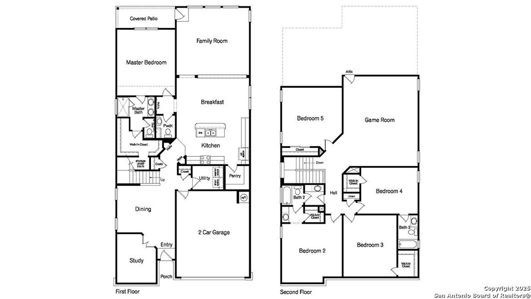 2D floor plan layout of this home in Riverstone at Westpointe, San Antonio, TX (Image 2).
