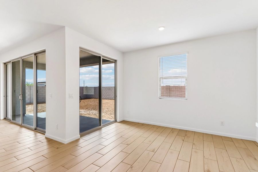 Dining area with dual sliders