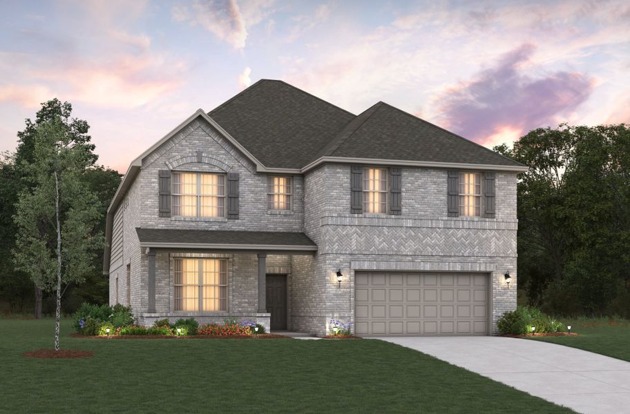 Representative exterior photo of a completed home built from the Blackburn by Beazer Homes in Woodcreek, Fate, TX (Image 2).