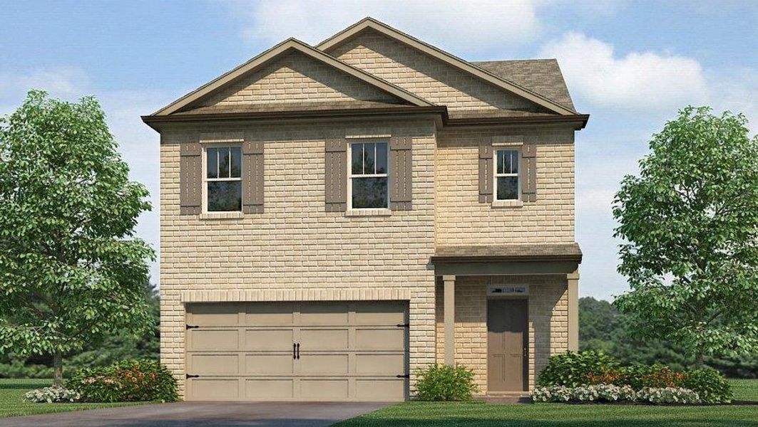Representative exterior photo of a completed home built from the ROBIE by D.R. Horton in Pointe Park, Union City, GA (Image 2).