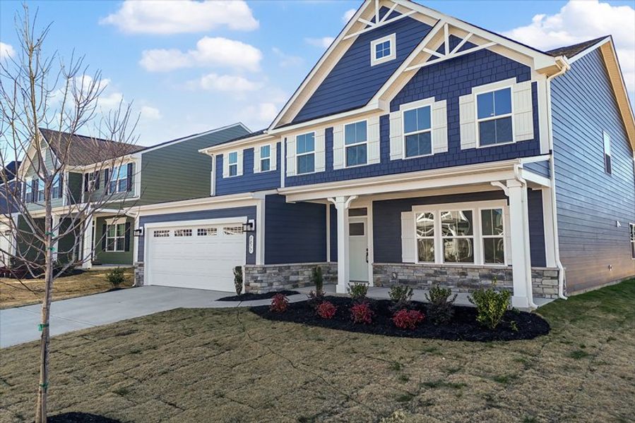 Front exterior of a new home in Berkeley, Spartanburg, SC, highlighting curb appeal (Image 2).