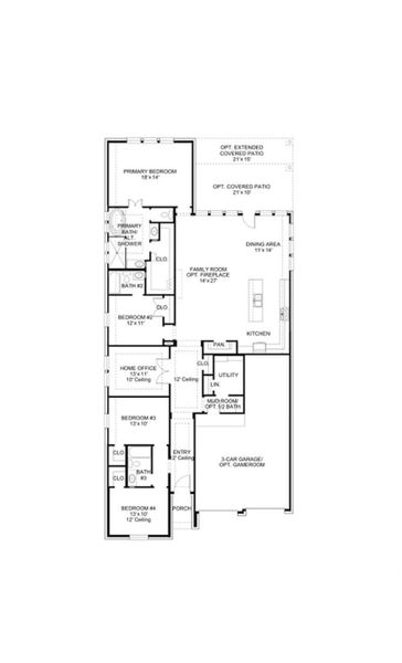 2D floor plan layout of this home in Flora, Hutto, TX (Image 4).