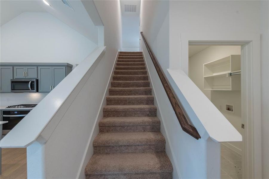 Stairway with baseboards