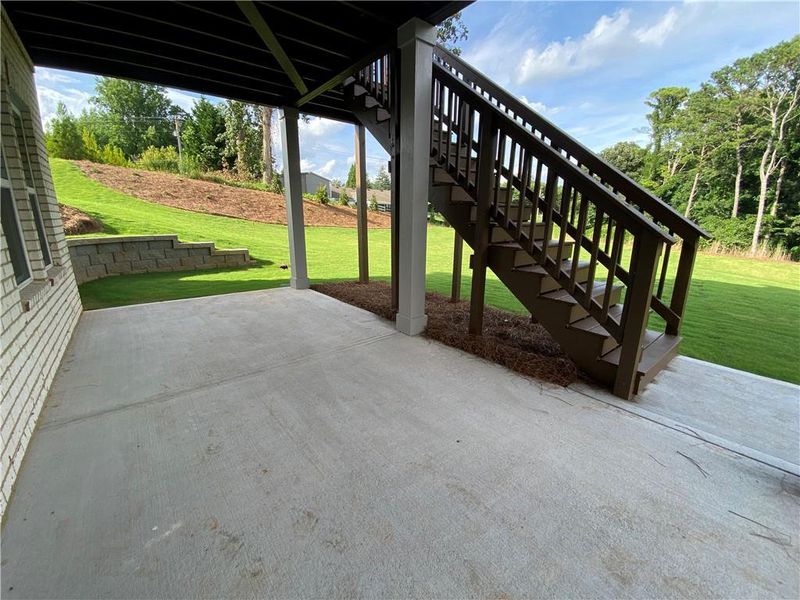 Exterior details and patio area of a home in Estates at Yellow Creek, Cumming (Image 3). Exterior details and patio area of a home in Estates at Yellow Creek, Cumming (Image 3).