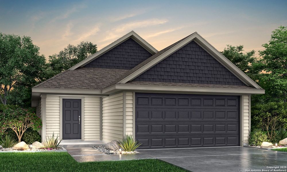 Front exterior of a new home in Abbott Place, St. Hedwig, TX, highlighting curb appeal (Image 2). Front exterior of a new home in Abbott Place, St. Hedwig, TX, highlighting curb appeal (Image 2).