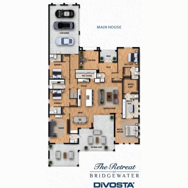 2D floor plan layout for the Ellington by DiVosta in Bridgewater, Jupiter, FL (Image 12). 2D floor plan layout for the Ellington by DiVosta in Bridgewater, Jupiter, FL (Image 12).