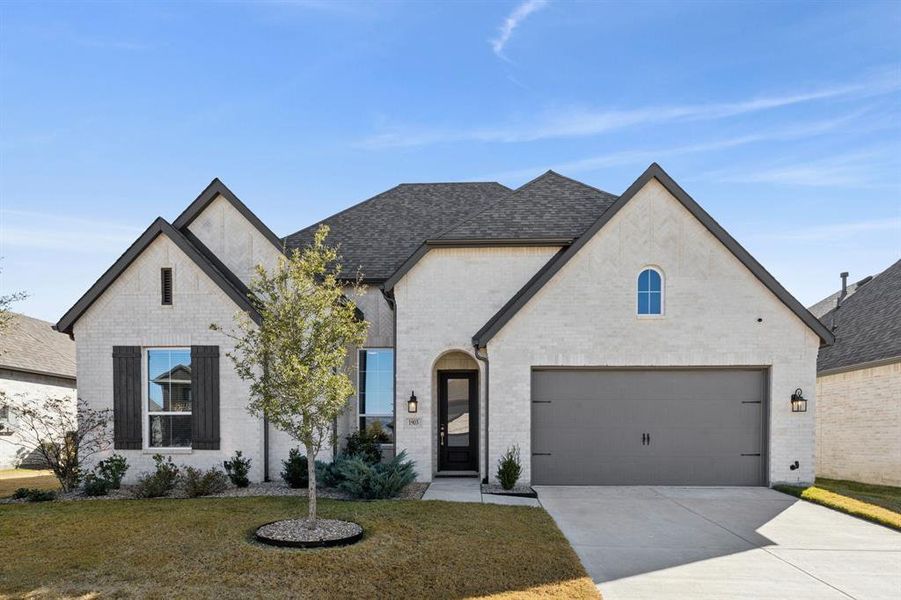 Front exterior of a new home in , Forney, TX, highlighting curb appeal (Image 20). Front exterior of a new home in , Forney, TX, highlighting curb appeal (Image 20).