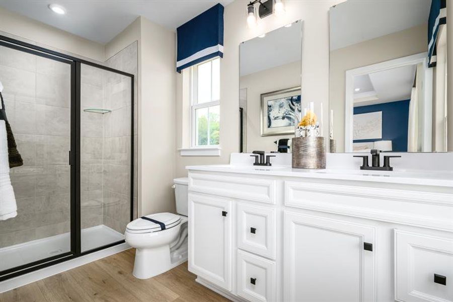 Representative furnished interior of a home built from the Schuman by Ryan Homes in Stowe Branch Townhomes, Charlotte (Image 15).