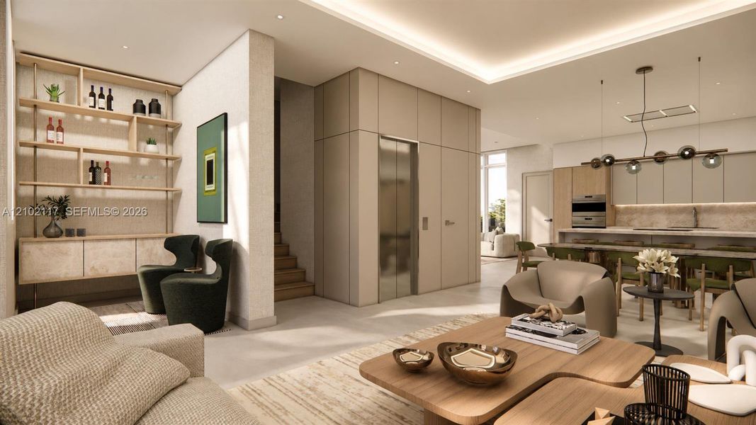 Furnished interior view inside a new home in , Coral Gables (Image 19).