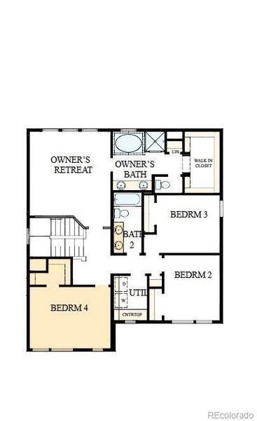 2D floor plan layout of this home in Painted Prairie Legacy, Aurora, CO (Image 4).
