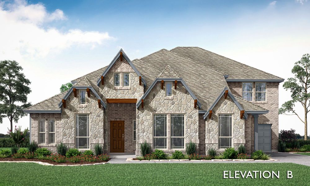 Elevation B. Primrose VI New Home in Mansfield, TX