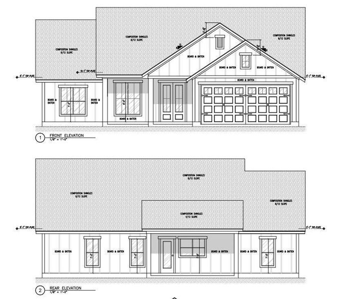 Front and back elevations