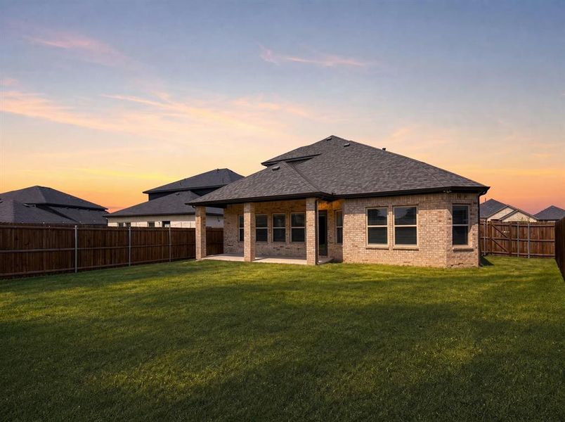 Exterior details and patio area of a home in Sagebrook, Denton (Image 3).