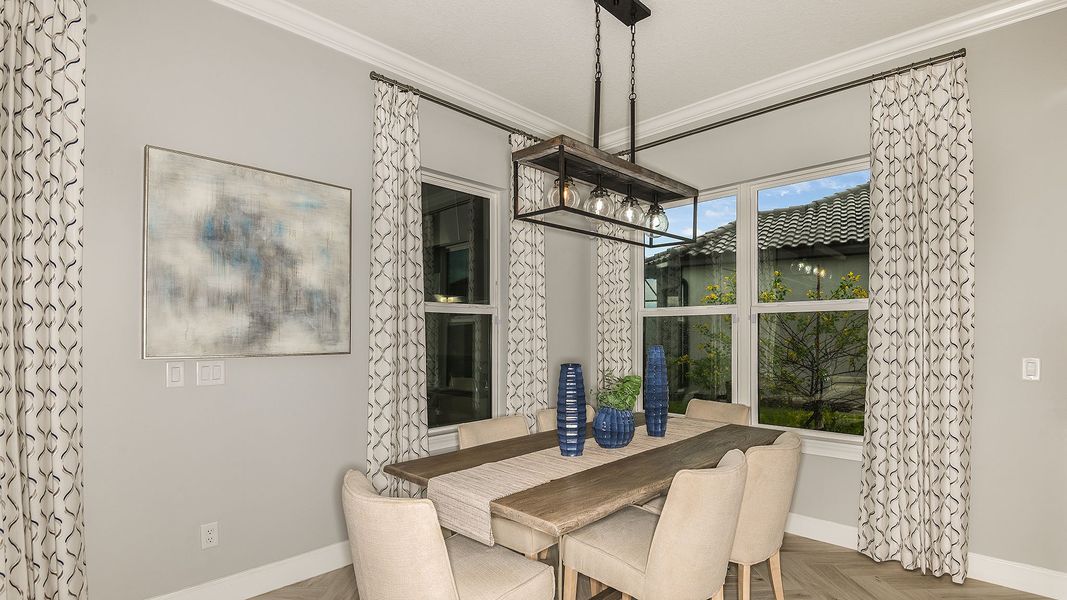 Furnished interior view inside a new home in Esplanade at Tradition, Port St. Lucie (Image 8). Furnished interior view inside a new home in Esplanade at Tradition, Port St. Lucie (Image 8).