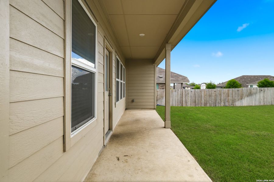 Exterior details and patio area of a home in Brookmill, San Antonio (Image 22).