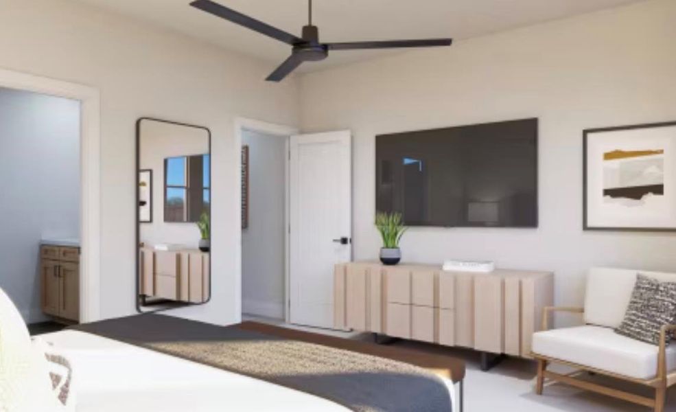 Furnished interior view inside a new home in Sage Collection – Freedom at Anthem, Kyle (Image 11).