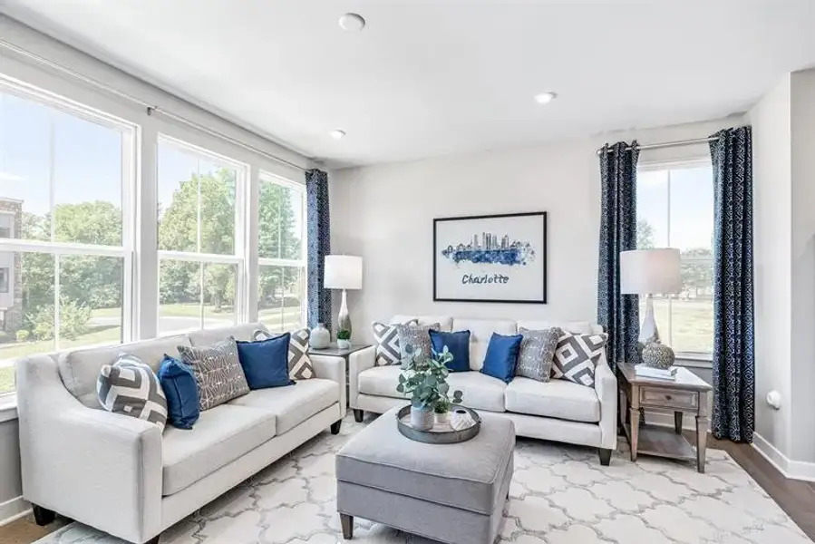 Representative furnished interior of a home built from the Clarendon 4 Story by Ryan Homes in Quinley, Charlotte (Image 9).