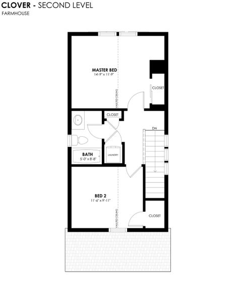 2D floor plan layout for the Clover by Hartford Homes in Prairie Song Cottages, Windsor, CO (Image 4). 2D floor plan layout for the Clover by Hartford Homes in Prairie Song Cottages, Windsor, CO (Image 4).