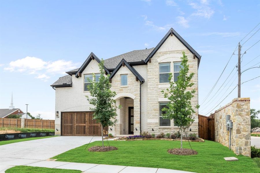 Front exterior of a new home in Grace Park, Bedford, TX, highlighting curb appeal (Image 2).