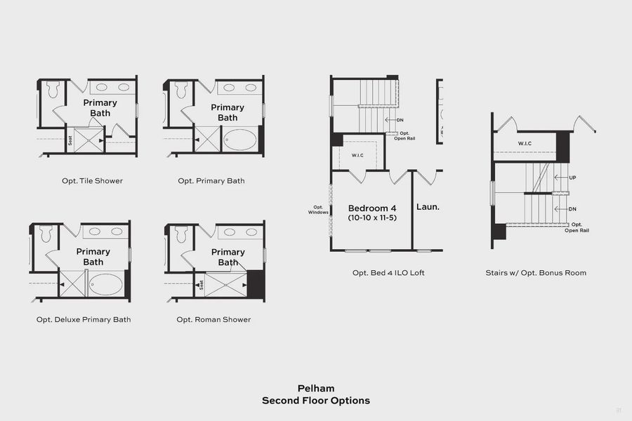 2D floor plan layout for the Pelham by DRB Homes in Cottages of Bearwood, Mount Pleasant, TN (Image 38).