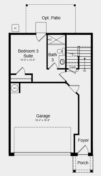 2D floor plan layout of this home in Chandler Run, Tucker, GA (Image 5).