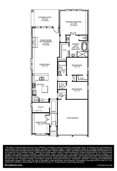 2D floor plan layout of this home in Artavia, Conroe, TX (Image 2).
